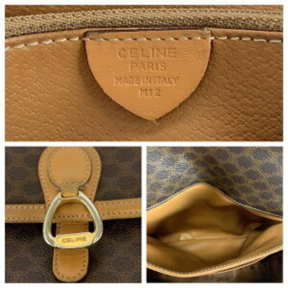 Celine Macadam brown leather shoulder bag - Picture 4 of 10
